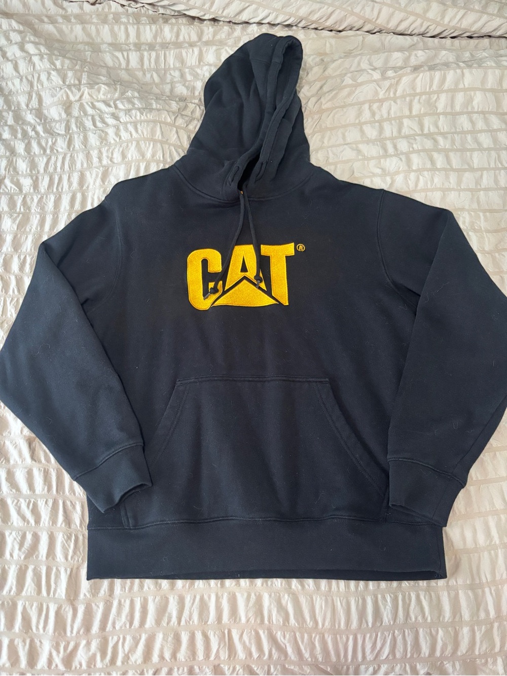 CAT Workwear Black Hoodie with Yellow Logo size small